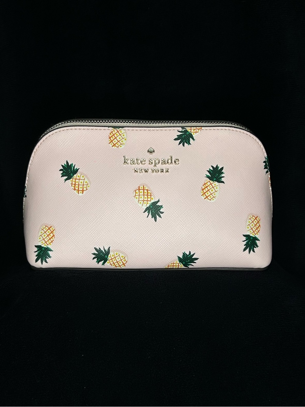 kate spade pink pineapple print cosmetic pouch